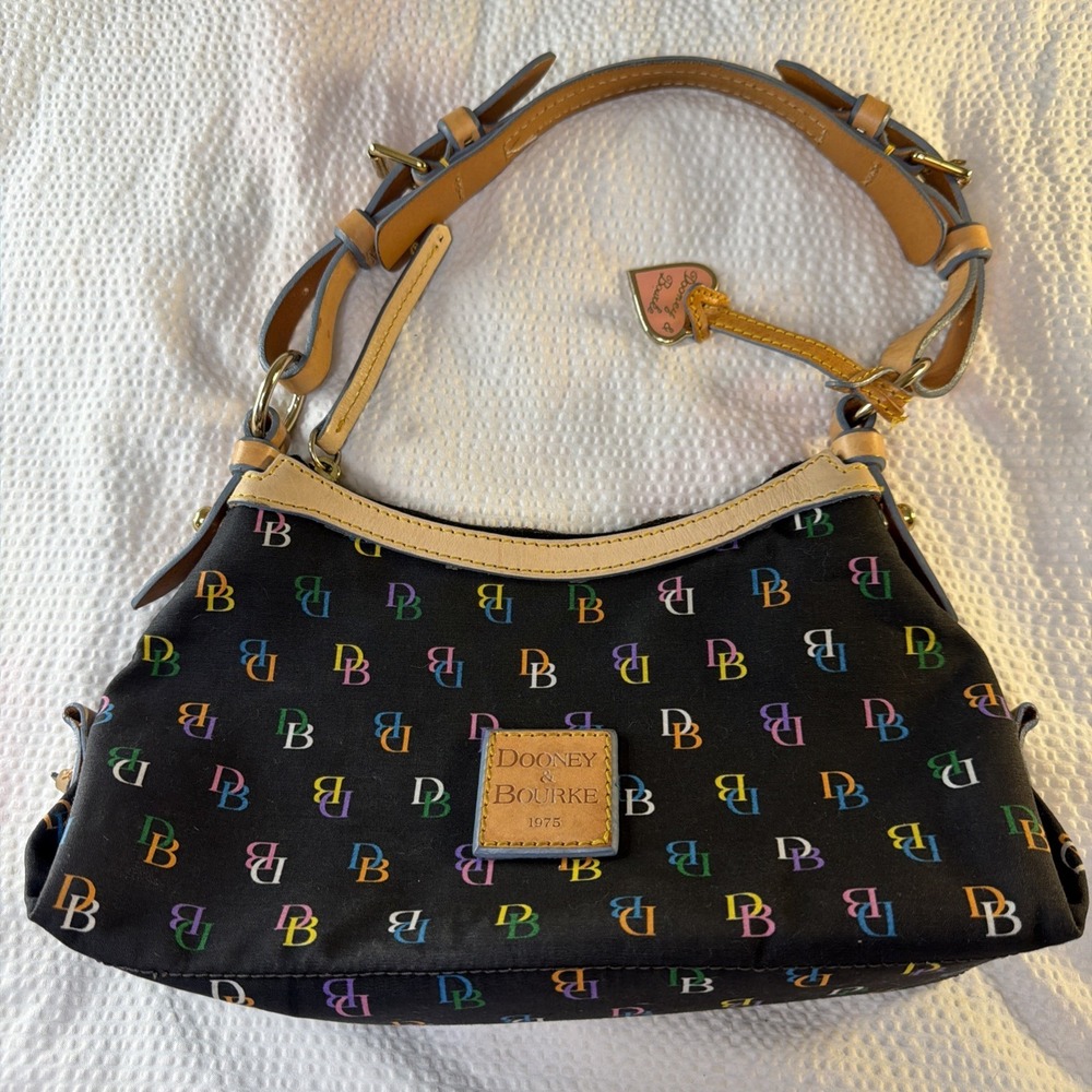 Vintage Dooney and Bourke multicolored handbag Black / Multicolored - Picture 1 of 11